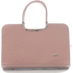   VIA55 elegáns női kézitáska merev fazonban, rostbőr, rózsaszín