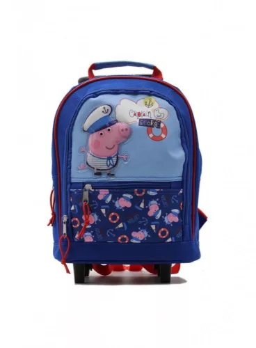 Húzós gyerekhátizsák, Pappa Pig, poliészter, kék