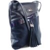 VIA55 női keresztpántos táska ferde zsebbel, rostbőr, kék