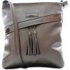 VIA55 női keresztpántos táska ferde zsebbel, rostbőr, ezüst
