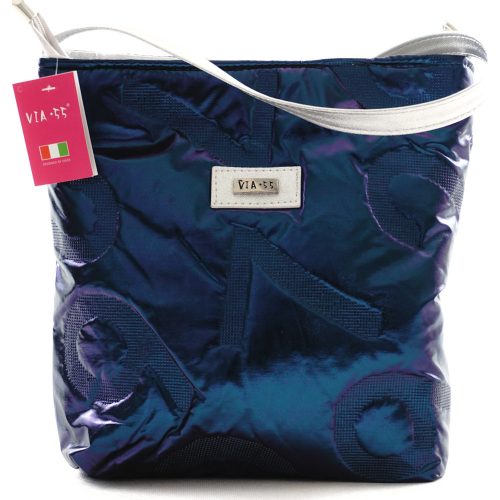 VIA55 női keresztpántos táska vízhatlan anyagból, kék