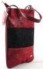 VIA55 női keresztpántos táska 3 sávval, rostbőr, vörös