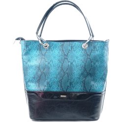   VIA55 elegáns kígyóbőr mintás női kézitáska merev fazonban, rostbőr, zöld