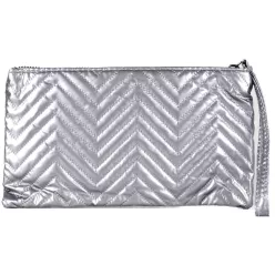 Egyszerű női pénztárca vízhatlan anyagból, ezüst