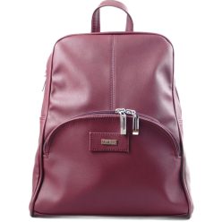   VIA55 női hátitáska elején íves zsebbel, rostbőr, bordó