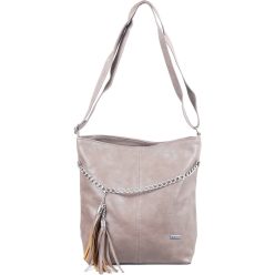 VIA55 női láncos válltáska rojttal, rostbőr, barna