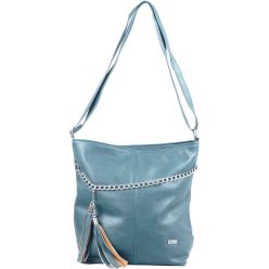 VIA55 női láncos válltáska rojttal, rostbőr, zöld