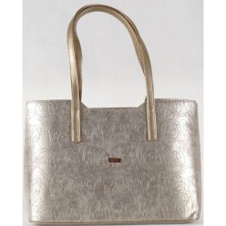 VIA55 elegáns merev női kézitáska, rostbőr, arany