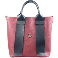   VIA55 elegáns női kézitáska hosszann varrott füllel, rostbőr, piros