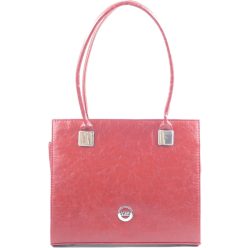   VIA55 elegáns női kézitáska merev fazonban hosszú füllel, rostbőr, piros
