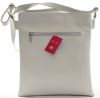 VIA55 dupla rekeszes női keresztpántos táska, rostbőr, fehér-rózsaszín