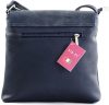 VIA55 elegáns női keresztpántos áthajtós táska, rostbőr, kék