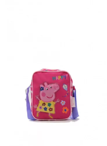 Gyermek válltáska, Pappa Pig, poliészter, rózsaszín