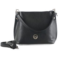   VIA55 merev női kézitáska cserélhető pánttal, rostbőr, fekete2