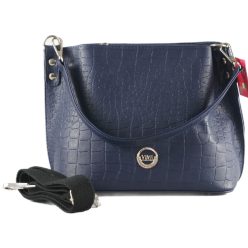   VIA55 merev női kézitáska cserélhető pánttal, rostbőr, kék