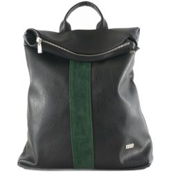   VIA55 nagyméretű női hátitáska patentos fedéllel, rostbőr, zöld