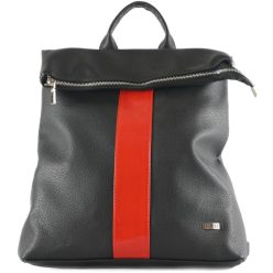   VIA55 nagyméretű női hátitáska patentos fedéllel, rostbőr, piros