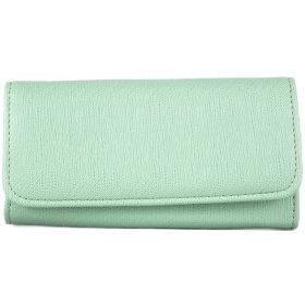 Sok rekeszes patentos női pénztárca, műbőr, zöld