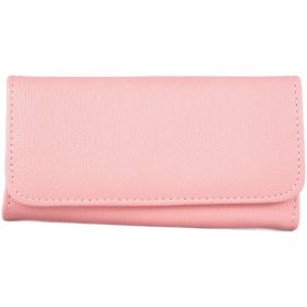 Sok rekeszes patentos női pénztárca, műbőr, rózsaszín
