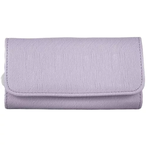 Sok rekeszes patentos női pénztárca, műbőr, lila