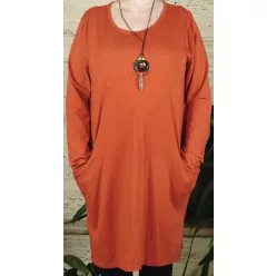 Női ruha lánccal, piros