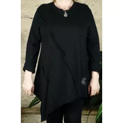 Női tunika, bő szabású, fekete