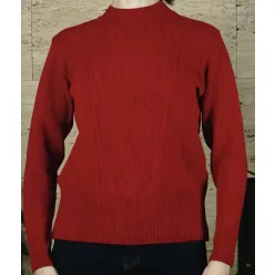 Női pulóver, pulcsimintával, piros