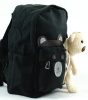 Gyerektáska/kisméretű női táska macival, poliészter, fekete