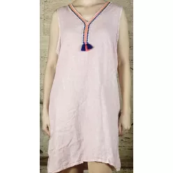 Női kánikularuha, len, rózsaszín