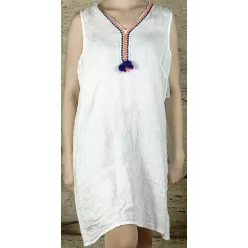 Női kánikularuha, len, fehér