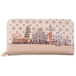 Női pénztárca városos mintával, műbőr, khaki