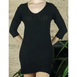 Kötött női ruha testhezálló fazon, fekete