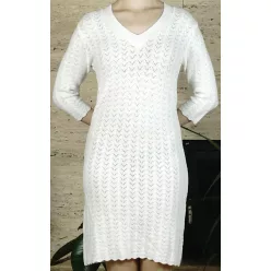 Kötött női ruha testhezálló fazon, fehér