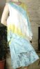Női nagyméretű duplarétegű nyári ruha, sárga-kék