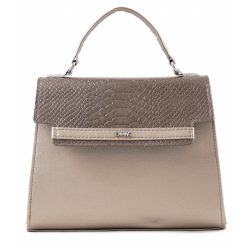  DIVA elegáns női kézitáska kígyóbőr mintával, rostbőr, ezüst 