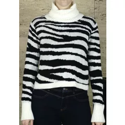 Női garbó, rövid derekú, fehér