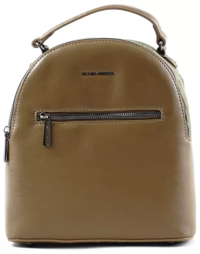 David Jones női hátitáska velúr felső résszel, műbőr, khaki