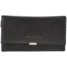   Absolut Leather női bőr pénztárca, pincérpénztárca, bőr, fekete
