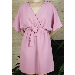 Női ruha derekánál megkötős, rózsaszín