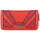Női pénztárca varrással, cipzáras, műbőr, piros