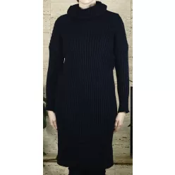 Női garbóruha, sötétkék