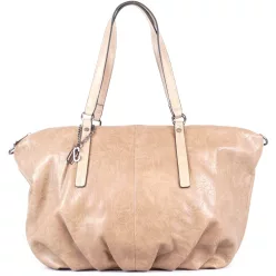 Női egyszerű shopper válltáska, műbőr, barna