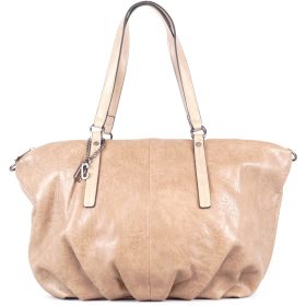 Női egyszerű shopper válltáska, műbőr, barna