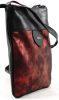 VIA55 női keresztpántos táska kör mintával, rostbőr, vörös