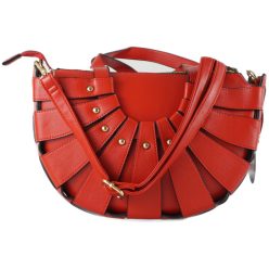 Divatos különleges női kézitáska, műbőr, piros