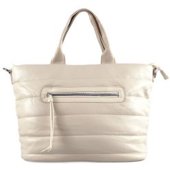 Női kézitáska pufidzseki anyagból, műbőr, bézs