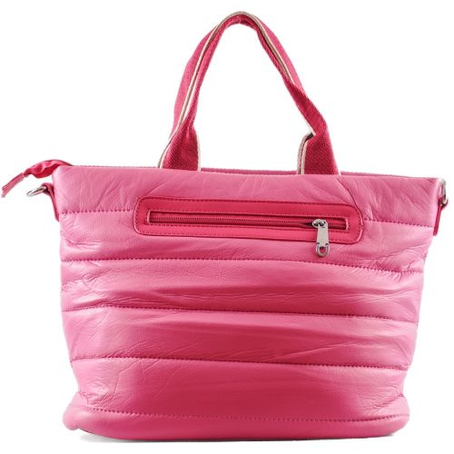 Női kézitáska pufidzseki anyagból, műbőr, pink
