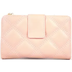 Női pénztárca steppent mintával, műbőr, rózsaszín