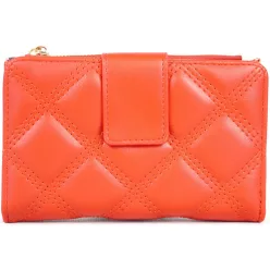 Női pénztárca steppent mintával, műbőr, piros