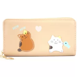 Cicás női pénztárca MEW MEW, műbőr, világosbarna